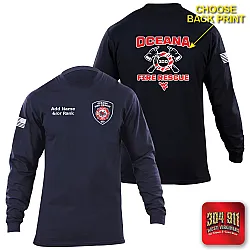 "OCEANA FIRE RESCUE" 5.11 STATION WEAR LONG SLEEVE T-SHIRT