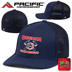 "OCEANA FIRE RESCUE" Pacific Headwear Trucker Flexfit® Cap (NAVY)