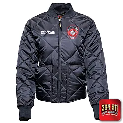 "UPPER LAUREL FIRE-RESCUE" GAME - The Ladies Fit Bravest Diamond Quilt Jacket (NAVY)