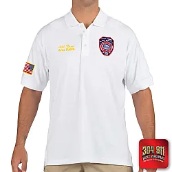 "UPPER LAUREL FIRE-RESCUE" (EMBROIDERY) UTILITY SHORT SLEEVE POLO (WHITE)