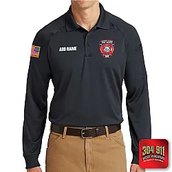 "UPPER LAUREL FIRE-RESCUE" (EMBROIDERY) CornerStone® - Select Long Sleeve Snag-Proof Tactical Polo (CHARCOAL)