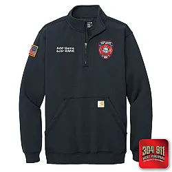 "UPPER LAUREL FIRE-RESCUE" NEW NAVY Carhartt® Midweight 1/4-Zip Mock Neck Sweatshirt