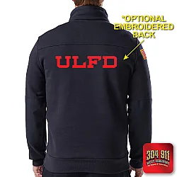 "UPPER LAUREL FIRE-RESCUE" GAME - The Firefighter's Zip Turtleneck Job Shirt (NAVY) (USA MADE)