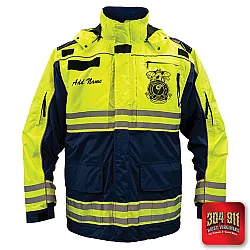 "DEKALB COUNTY FIRE RESCUE STATION 9" GAME - HIGH VIZ RESCUE JACKET PARKA (NAVY)