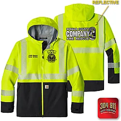 "DEKALB COUNTY FIRE RESCUE STATION 9" BRIGHT LIME Carhartt® ANSI 107 Class 3 Storm Defender® Jacket