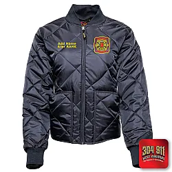 "DEKALB COUNTY FIRE STATION 18" GAME - The Ladies Fit Bravest Diamond Quilt Jacket (NAVY)