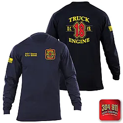 "DEKALB COUNTY FIRE STATION 18" 5.11 STATION WEAR LONG SLEEVE T-SHIRT