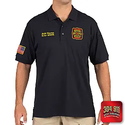 "DEKALB COUNTY FIRE STATION 18" TACTICAL JERSEY SHORT SLEEVE POLO (NAVY)