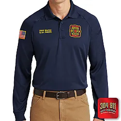 "DEKALB COUNTY FIRE STATION 18" (EMBROIDERY) CornerStone® - Select Long Sleeve Snag-Proof Tactical Polo (NAVY)