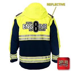 "DEKALB COUNTY STATION 8" GAME - HIGH VIZ RESCUE JACKET PARKA (NAVY)