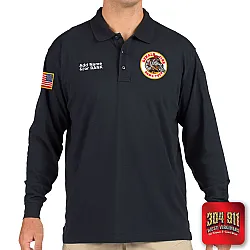 "DEKALB COUNTY STATION 8" (EMBROIDERY) TACTICAL JERSEY LONG SLEEVE POLO (NAVY)