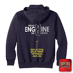 "DEKALB COUNTY STATION 8" NAVY - GAME - The Hooded Work Shirt (EMBROIDERED)