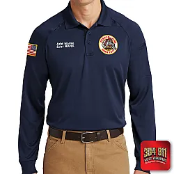 "DEKALB COUNTY STATION 8" (EMBROIDERY) CornerStone® - Select Long Sleeve Snag-Proof Tactical Polo (NAVY)