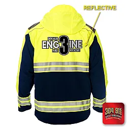 "DEKALB FIRE RESCUE STATION 3" GAME - HIGH VIZ RESCUE JACKET PARKA (NAVY)