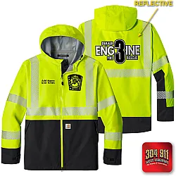 "DEKALB FIRE RESCUE STATION 3" BRIGHT LIME Carhartt® ANSI 107 Class 3 Storm Defender® Jacket