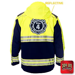 "PHILIPPI VOLUNTEER FIRE DEPARTMENT" GAME - HIGH VIZ RESCUE JACKET PARKA (NAVY)