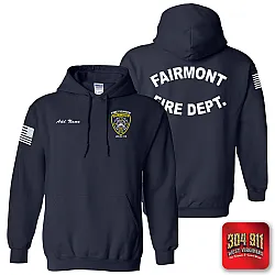 "FAIRMONT FIRE DEPARTMENT" NAVY GILDAN WORK HOODIE
