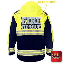 "ADRIAN VOL FIRE DEPT" GAME - HIGH VIZ RESCUE JACKET PARKA (NAVY)