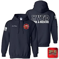 "HANOVER VOL FIRE DEPT" NAVY GILDAN WORK HOODIE