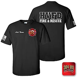 "HANOVER VOL FIRE DEPT" SCREEN PRINTED WORK T-SHIRT