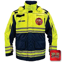"HANOVER VOL FIRE DEPT" GAME - HIGH VIZ RESCUE JACKET PARKA (NAVY)