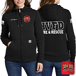 "HANOVER VOL FIRE DEPT" Carhartt® Women’s Clarksburg Full-Zip Hoodie (BLACK)