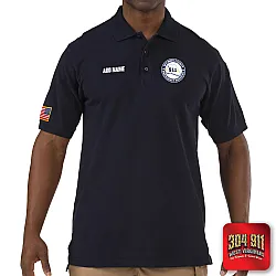 "WYOMING COUNTY 911 EMERCENCY SERVICES" (NAVY) PROFESSIONAL SHORT SLEEVE POLO