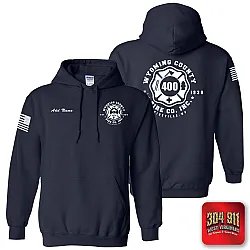 "WYOMING COUNTY FIRE CO. INC." NAVY GILDAN WORK HOODIE