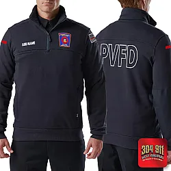 "WYOMING COUNTY FIRE CO. INC." 5.11 JOB SHIRT 1/4 ZIP 2.0 (NAVY)