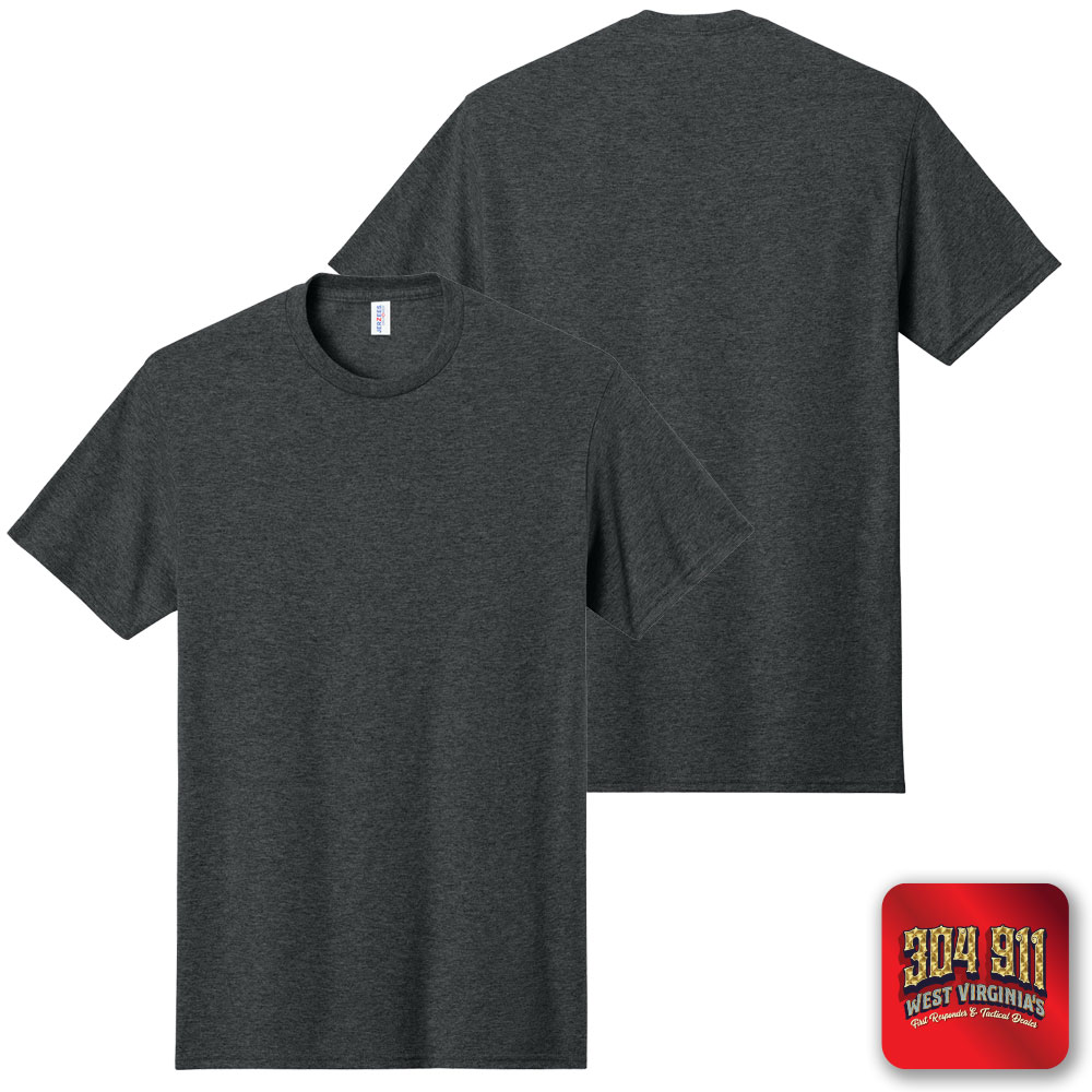 "BLANK SHIRT, HOODY, and SWEATSHIRT"  (BLACK HEATHER) JERZEES® - Dri-Power® 50/50 Cotton/Poly T-Shirt