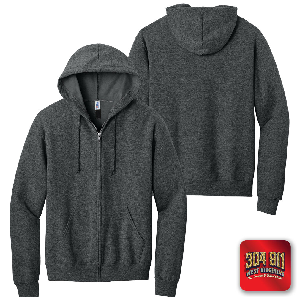 "BLANK SHIRT, HOODY, and SWEATSHIRT"  (BLACK HEATHER) JERZEES® - NuBlend® Full-Zip Hooded Sweatshirt