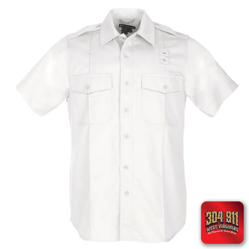 "BLANK" 5.11 - TWILL PDU® CLASS A SHORT SLEEVE SHIRT (WHITE)