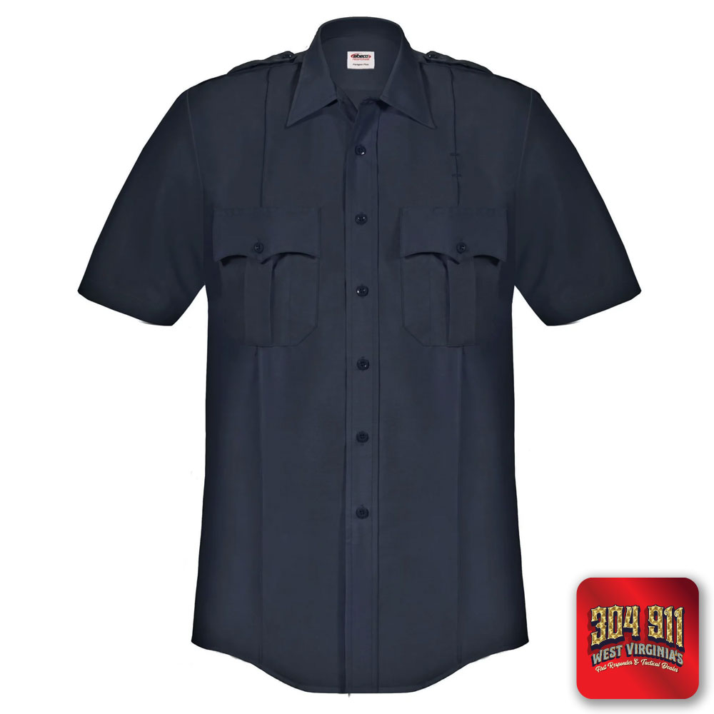 "BLANK" elbeco Paragon Plus™ Short Sleeve Poplin Shirt (NAVY)