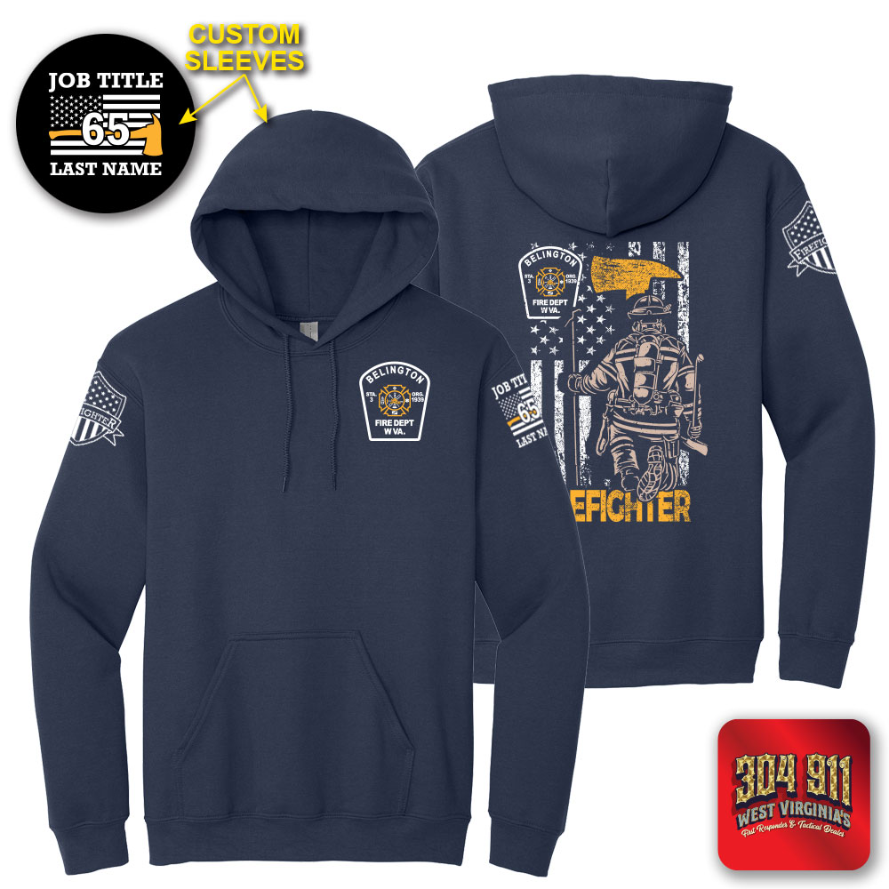 "BELINGTON VOL. FIRE DEPARTMENT - FIREFIGHTER" Gildan® - Heavy Blend™ Hooded Sweatshirt
