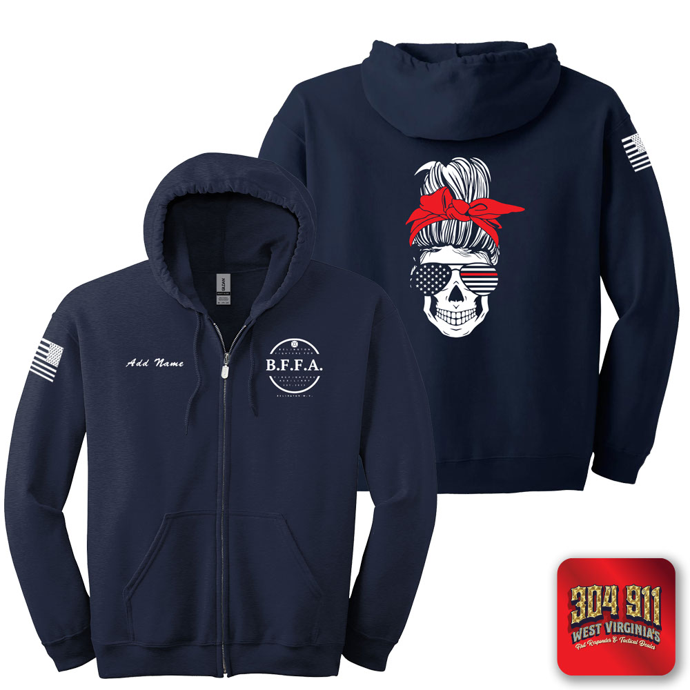 "BELINGTON VOL. FIRE DEPARTMENT" "B.F.F.A." NAVY GILDAN Heavy Blend™ Full-Zip Hooded Sweatshirt