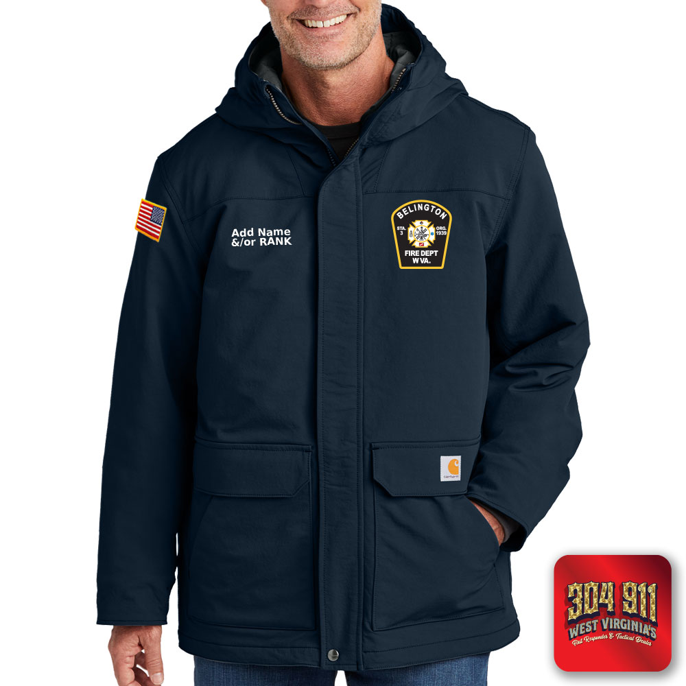 "BELINGTON VOL. FIRE DEPARTMENT" (NAVY) Carhartt® Super Dux™ Insulated Hooded Coat