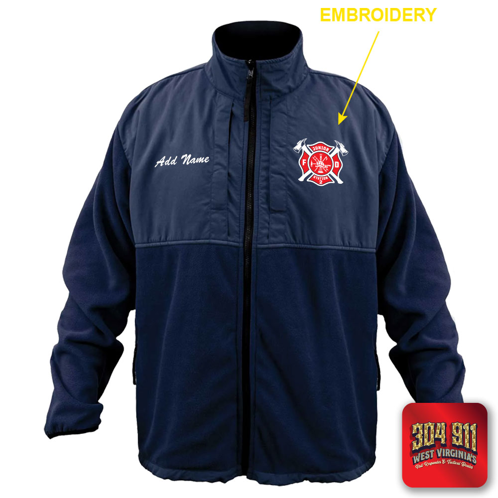 "JUNIOR VOLUNTEER FIRE DEPARTMENT" GAME - HIGH VIZ RESCUE JACKET PARKA (NAVY)