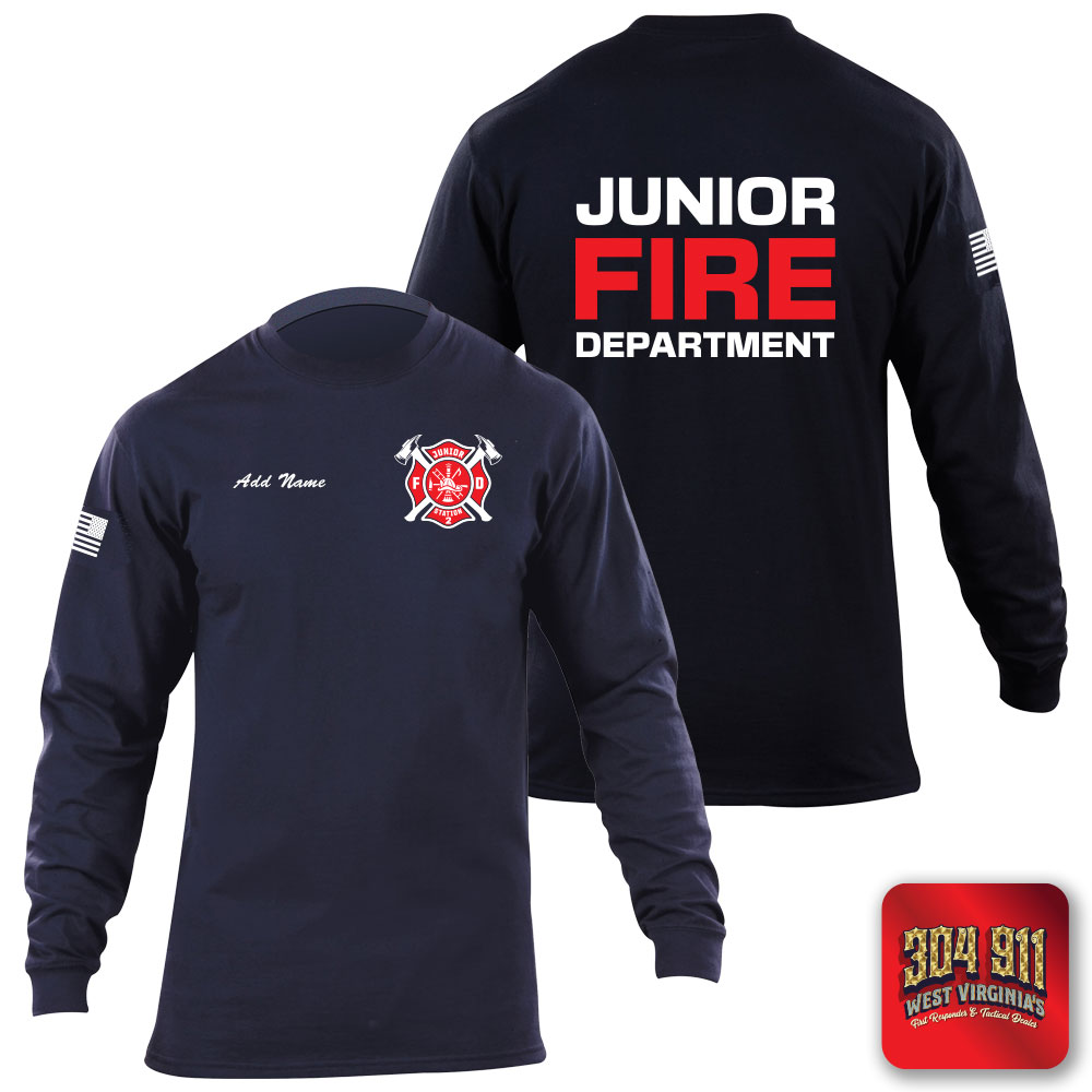 "JUNIOR VOLUNTEER FIRE DEPARTMENT" 5.11 STATION WEAR LONG SLEEVE T-SHIRT