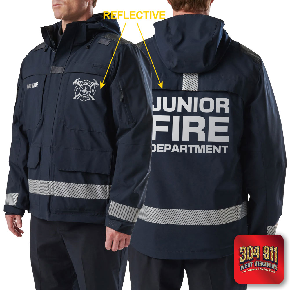 "JUNIOR VOLUNTEER FIRE DEPARTMENT" (REFLECTIVE PRINT) RESPONDER PARKA 2.0 5.11 Tactical (DARK NAVY)
