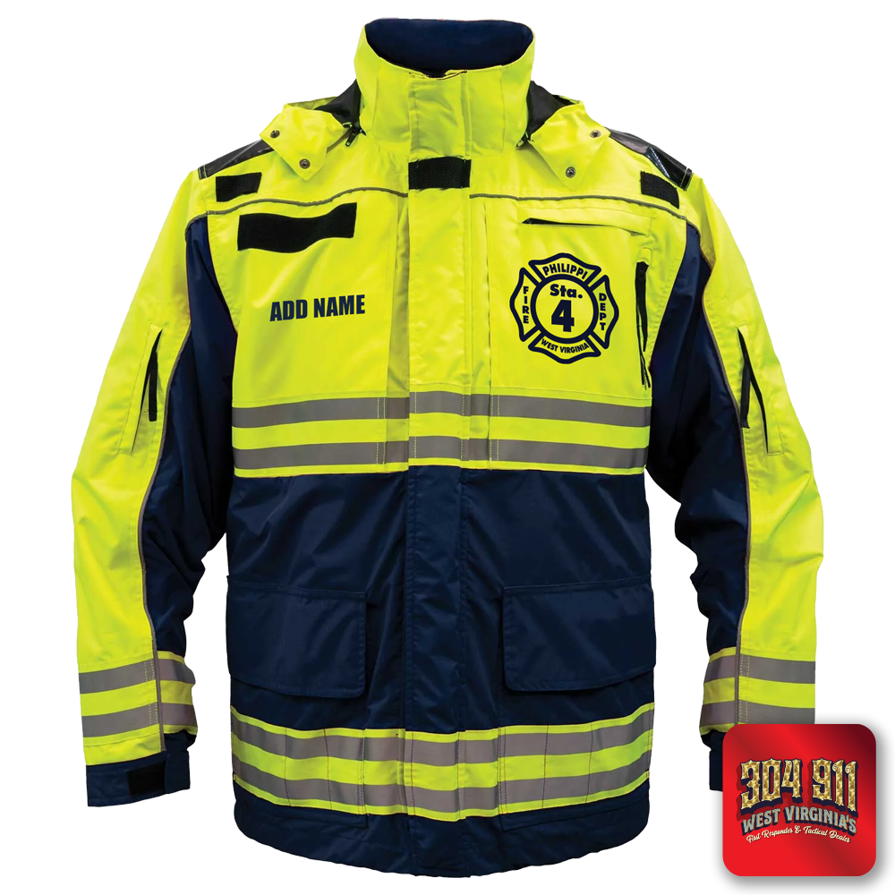 "PHILIPPI VOLUNTEER FIRE DEPARTMENT" GAME - HIGH VIZ RESCUE JACKET PARKA (NAVY)