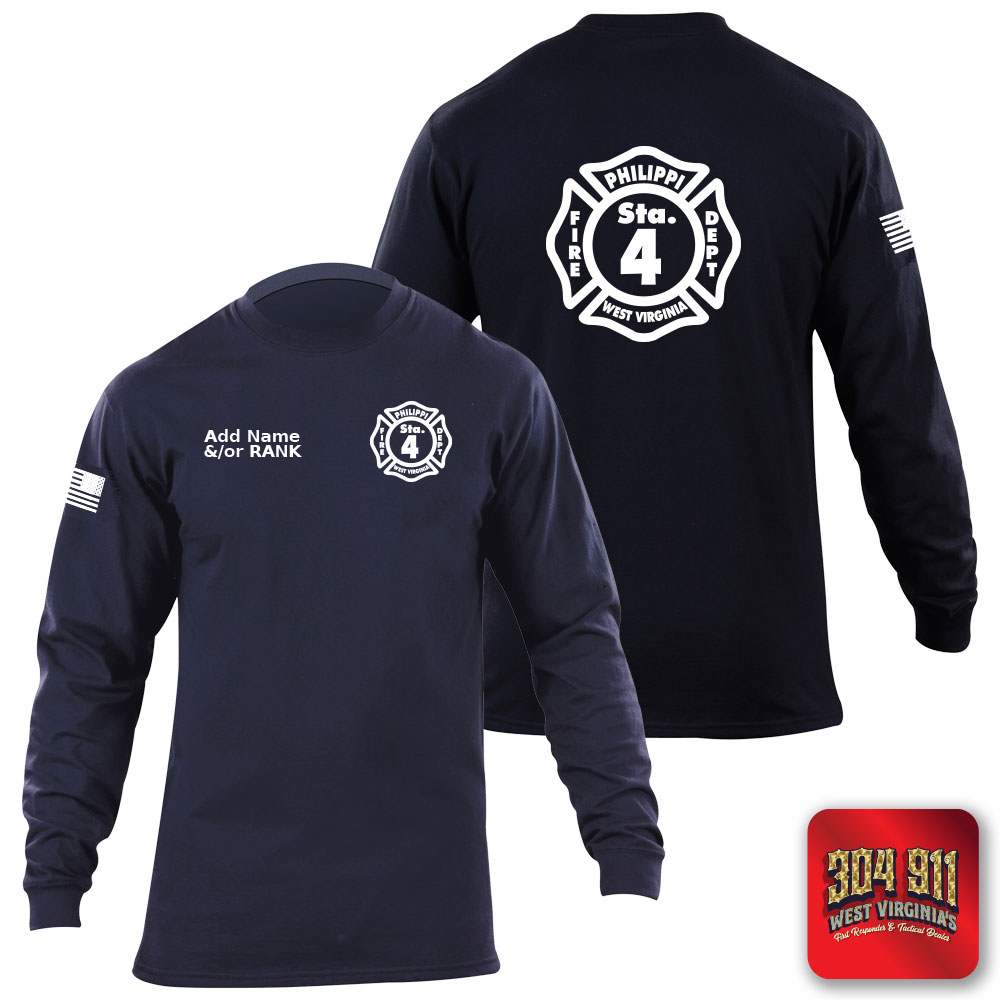 "PHILIPPI VOLUNTEER FIRE DEPARTMENT" 5.11 STATION WEAR LONG SLEEVE T-SHIRT