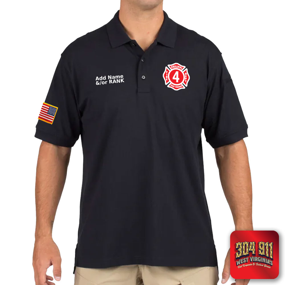 "PHILIPPI VOLUNTEER FIRE DEPARTMENT" (EMBROIDERY) UTILITY SHORT SLEEVE POLO (NAVY)