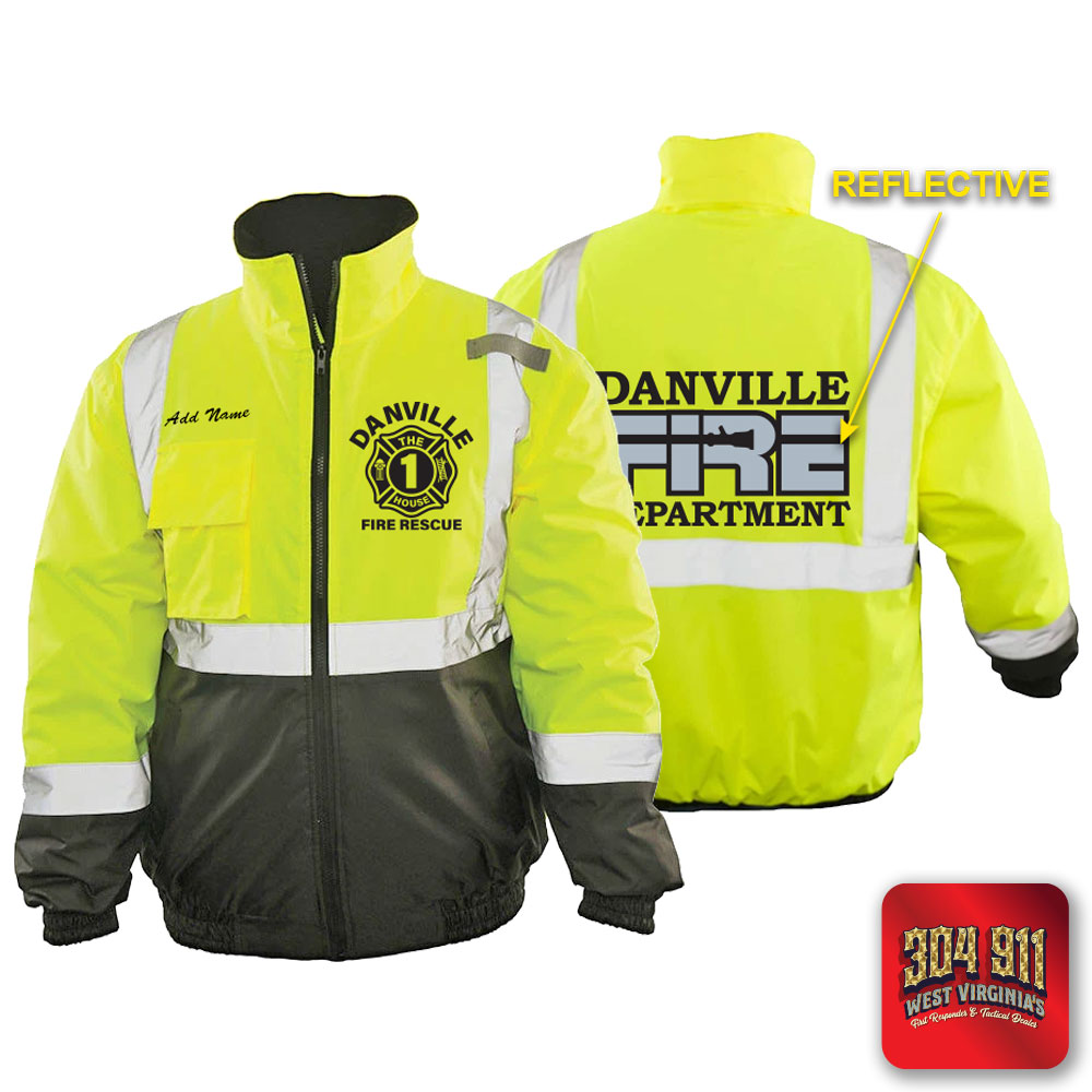 "DANVILLE VOL FIRE DEPARTMENT" GAME - The Econo Black Bottom Bomber (NEON LIME)