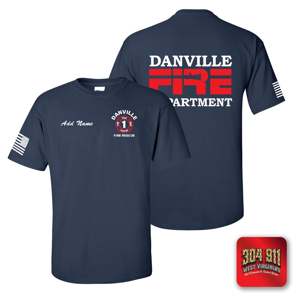 "DANVILLE VOL FIRE DEPARTMENT" NAVY WORK TEE