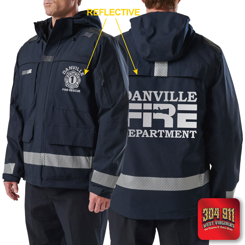 "DANVILLE VOL FIRE DEPARTMENT" (REFLECTIVE PRINT) RESPONDER PARKA 2.0 5.11 Tactical (DARK NAVY)