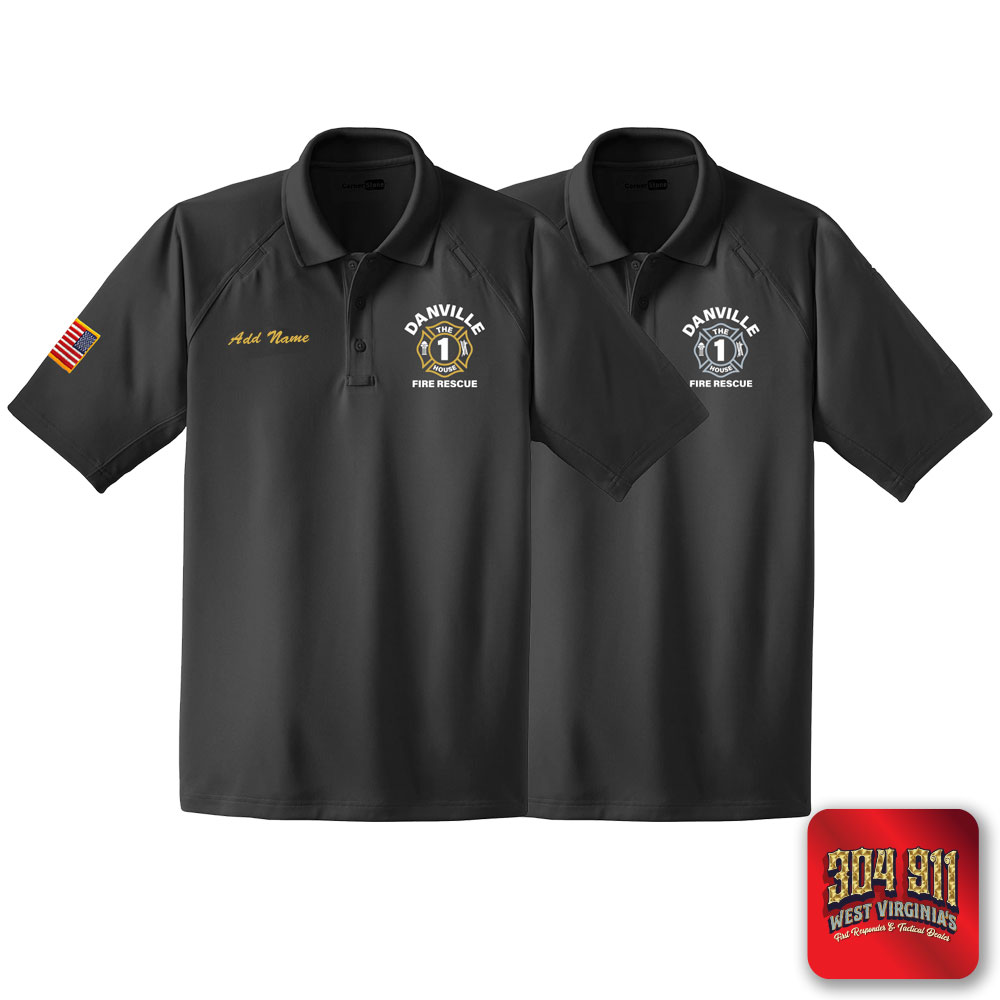 "DANVILLE VOL FIRE DEPARTMENT" (EMBROIDERY) CornerStone® - Select Snag-Proof Tactical Polo (CHARCOAL)