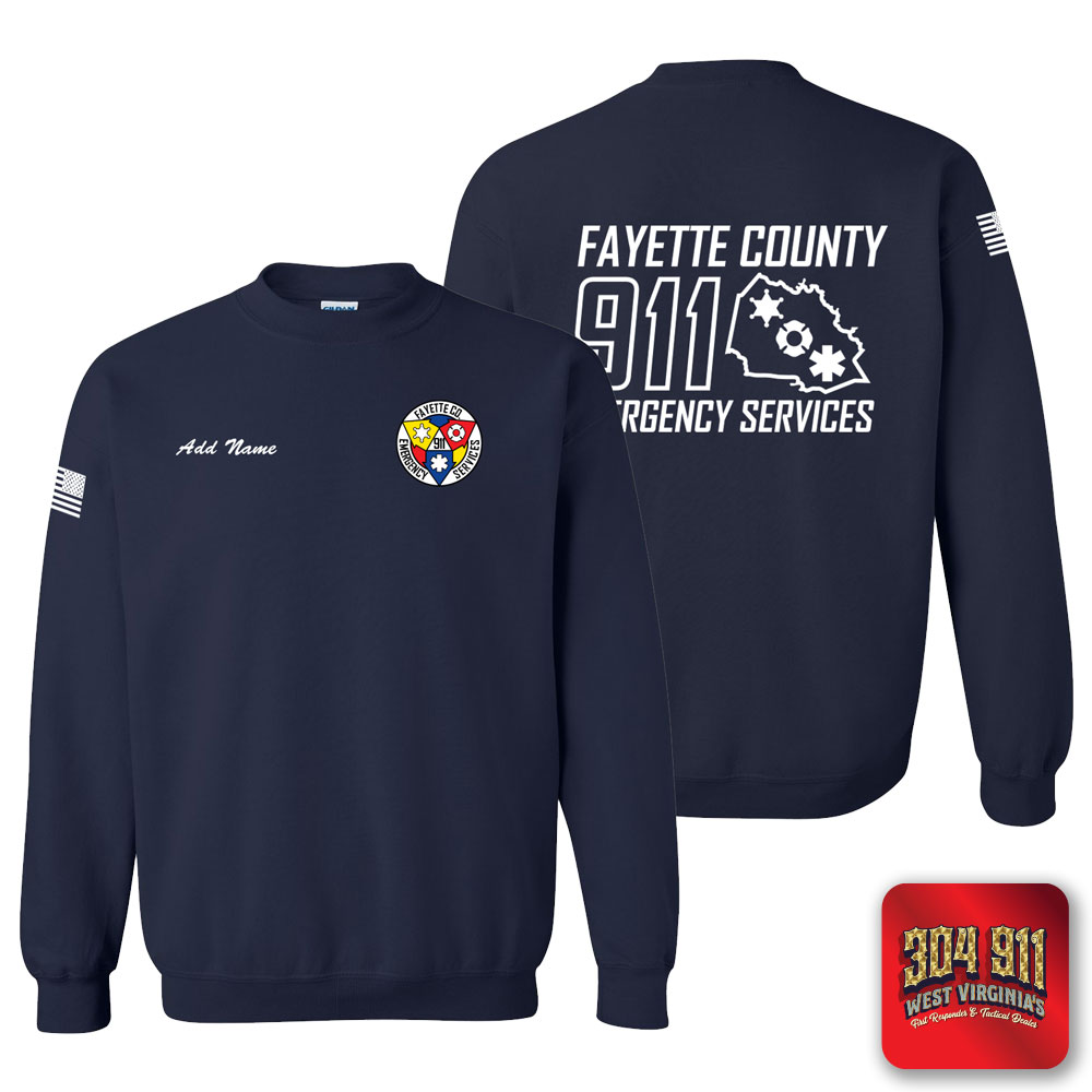 "FAYETTE COUNTY EMERGENCY SERVICES" NAVY GILDAN WORK SWEATSHIRT
