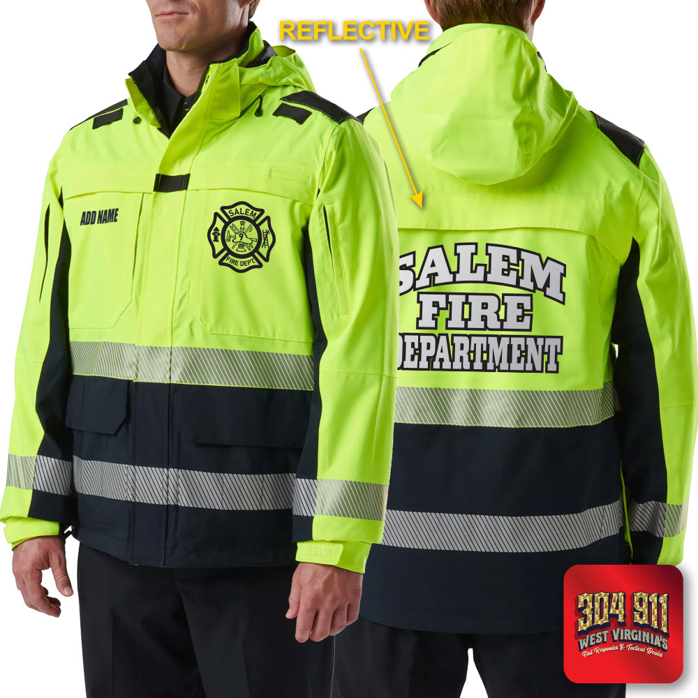 "SALEM FIRE DEPARTMENT" (REFLECTIVE PRINT) RESPONDER HI-VIS PARKA 2.0 5.11 Tactical (DARK NAVY)