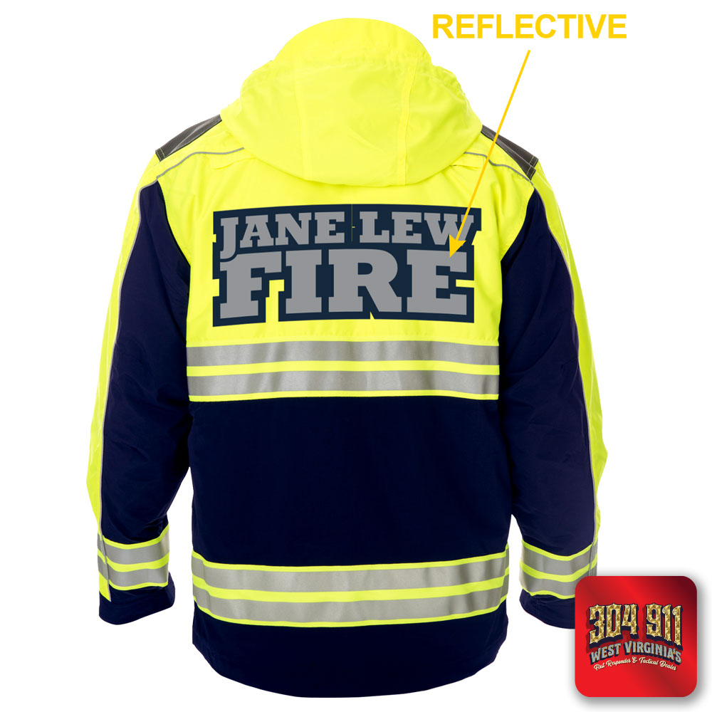 "JANE LEW FIRE DEPARTMENT" GAME - HIGH VIZ RESCUE JACKET PARKA (NAVY)