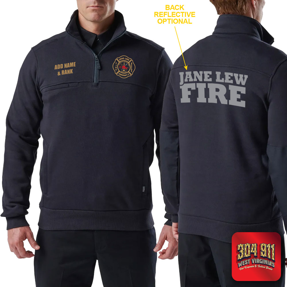 "JANE LEW FIRE DEPARTMENT" 5.11 JOB SHIRT 1/4 ZIP 2.0 (NAVY)